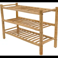 Le meuble d'entrée BANDUNG 3 étagères design scandinave et sa structure en bois