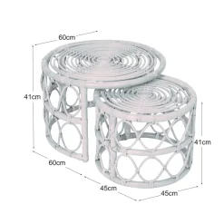 Le set de tables basses SALAWATI design épuré et sa structure en rotin