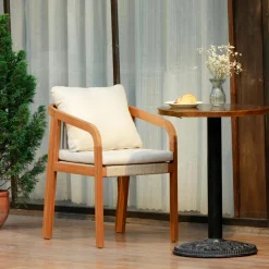 Les chaises intérieur extérieur en bois massif DELGADO design intemporel style scandinave