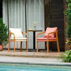 Les chaises intérieur extérieur en bois massif DELGADO design intemporel style scandinave