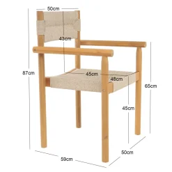 Les chaises OVALLE style scandinave Fabriquées en acacia massif et corde offrent un design intemporel