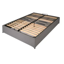 Lit avec coffre authentique gris en acier