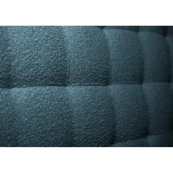 Lit avec tête de lit capitonnee bouclette et sommier kit Bleu