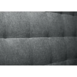 Lit avec tête de lit capitonnee tissu et sommier gris anthracite