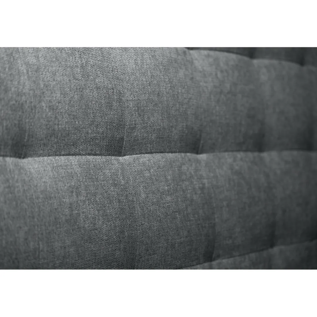 Lit avec tête de lit capitonnee tissu et sommier gris anthracite