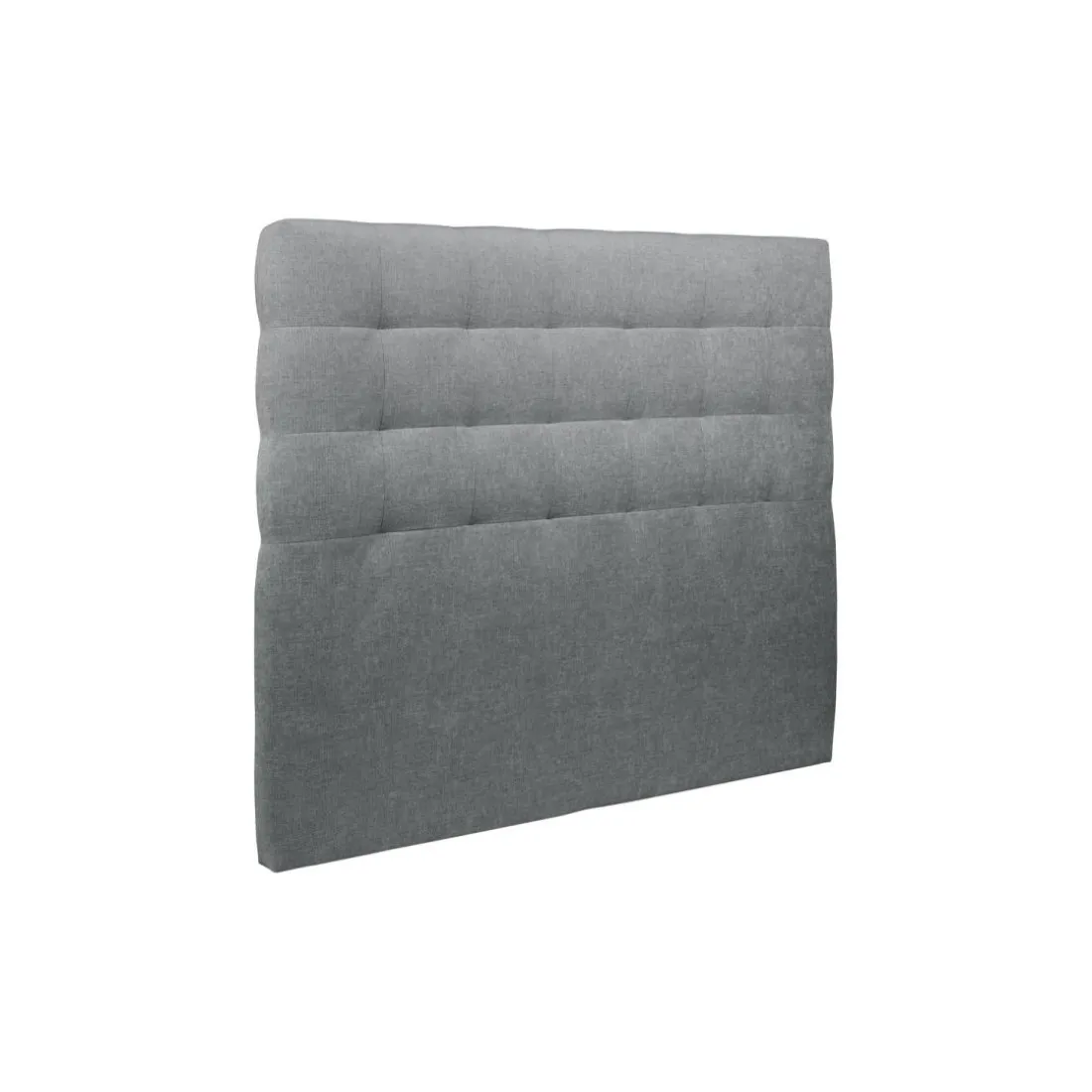 Lit avec tête de lit capitonnee tissu et sommier gris anthracite