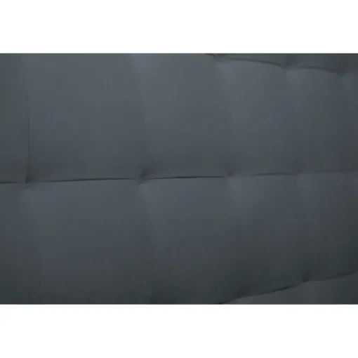 Lit avec tête de lit capitonnee velours et sommier tapissier gris anthracite