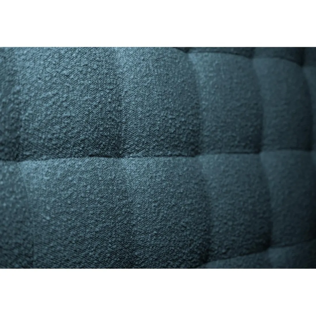 Lit avec tête de lit capitonnee bouclette et sommier tapissier Bleu