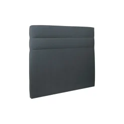 Lit avec tête de lit velours et sommier tapissier gris anthracite