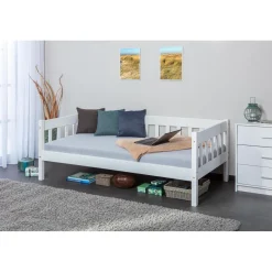 Lit Banquette SINTRO 90X200 Vernis Blanc