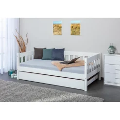 Lit Banquette SINTRO 90X200 Vernis Blanc