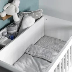 Lit bébé évolutif combiné Blanc & bois ECRIN