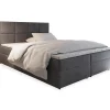 Lit Boxspring NALZEN 180cm Tissu Gris