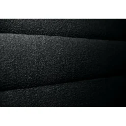 Lit coffre avec tête de lit lignes Bouclette Noir