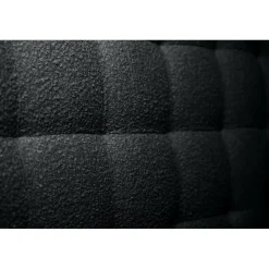 Lit coffre avec tête de lit capitonnee Bouclette Noir