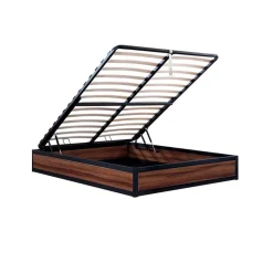 Lit coffre boston bois fonce