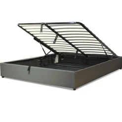 Lit coffre cancun similicuir gris