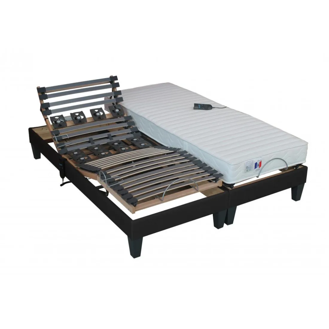 Lit de Relaxation Matelas Latex et Sommier Electrique à Lattes et Plots AINA