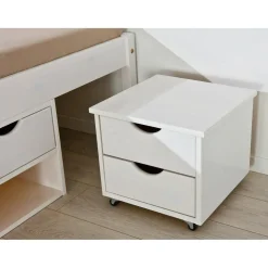 Lit en Pin Avec Espaces De Rangement Mobiles Blanc 140x190 KOLO