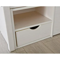 Lit en Pin Avec Espaces De Rangement Mobiles Blanc 140x190 KOLO