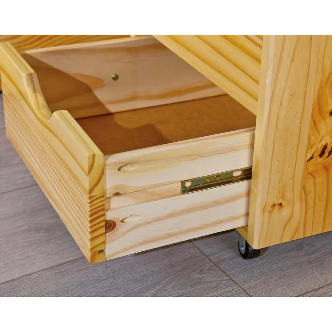 Lit en Pin Massif avec tiroirs de rangement IRIVO bois