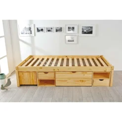 Lit en Pin Massif avec tiroirs de rangement IRIVO