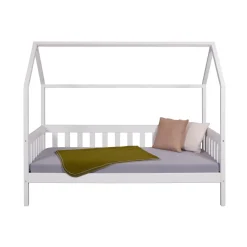 Lit FUNKY HOUSEBED 90x200cm blanc sanc sommier