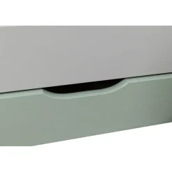 Lit Gigogne en Bois Massif Gris et Vert