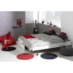 Lit gigogne 90x200 cm avec sommier Blanc FEROE