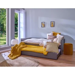 Lit multi fonction DREAM THE FUTURE Gris 90x200 Sommiers inclus Matelas non inclus