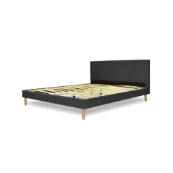 Lit nordik tissu gris fonce