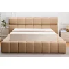 Lit-coffre complet avec rebords matelassés Challow Tissu Beige