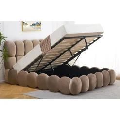 Lit-coffre design boule Bilbola avec sommier relevable Velours