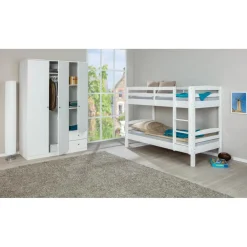 Lits superposés Sécables Blanc en Pin massif ADLEI