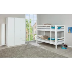 Lits superposés Sécables Blanc en Pin massif ADLEI