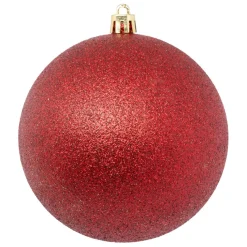 Lot 6 boules déco rouge et or