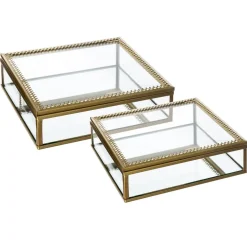 Lot de 2 Boîtes à Bijoux Métal Spirit Doré