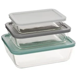 Lot de 3 boîtes de conservation en verre