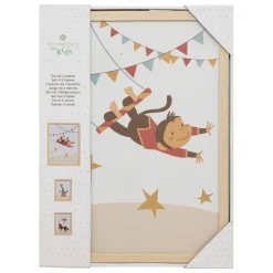 Lot de 3 cadres Beige en papier et bois