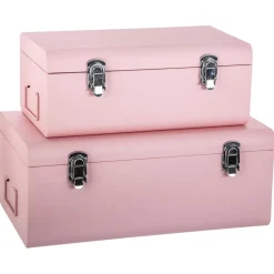 Lot de 2 Cantines métal rose