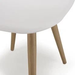 Lot de 2 chaises blanches pieds couleur naturelle MALO