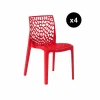 Lot De 4 Chaises Design Rouge GRUYER