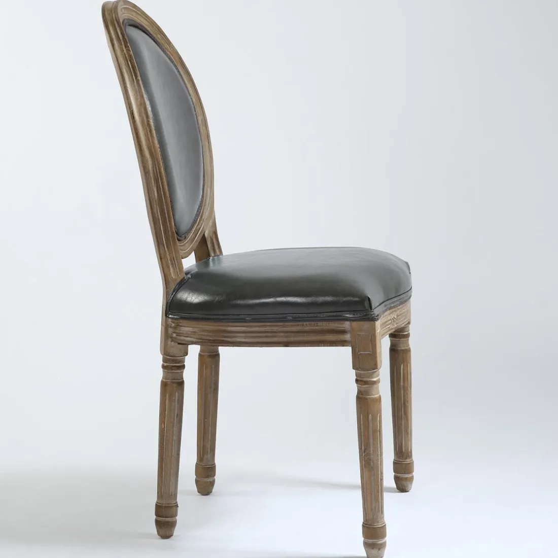 Lot de 2 chaises médaillon Simili (P.U) Gris REGAL