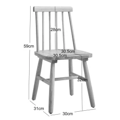 Lot de 2 chaises pour enfant NESNA design moderne et sa structure en bois massif blanc