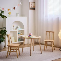 Lot de 2 chaises pour enfant NESNA design moderne et sa structure en bois massif