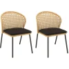 Lot de 2 chaises rotin synthétique couleur naturelle MALO
