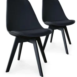 Lot de 2 chaises scandinaves noires NIRA