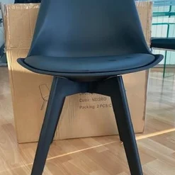 Lot de 2 chaises scandinaves noires NIRA