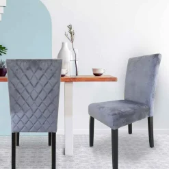 Lot De 2 Chaises SHALIMAN Velours Argent