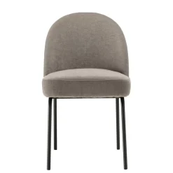 Lot de 2 chaises tissu couleur lin pieds acier noir ULYSSE